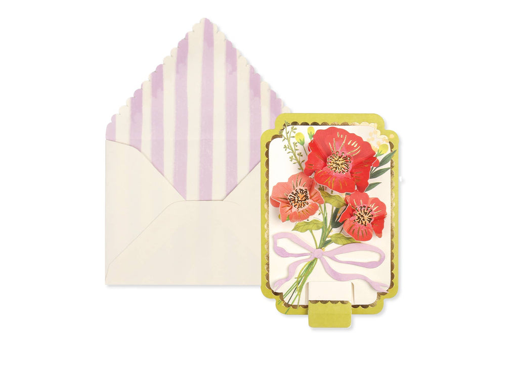 Floral card with envelope on a white background