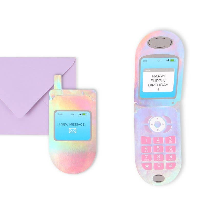 Flip Phone Birthday Mini Greeting Card